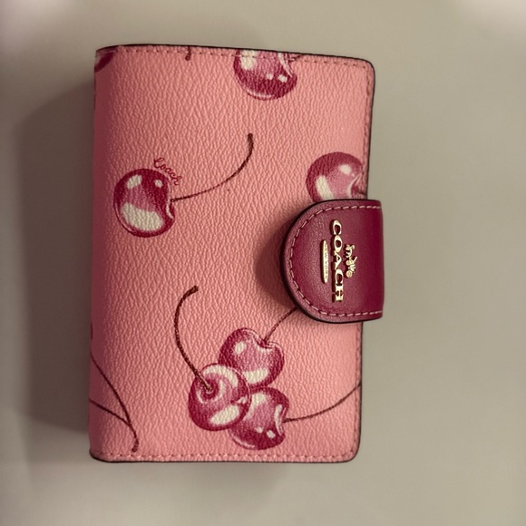 Coach Pink Cherry Print Key & Card Holder - Picture 1 of 5